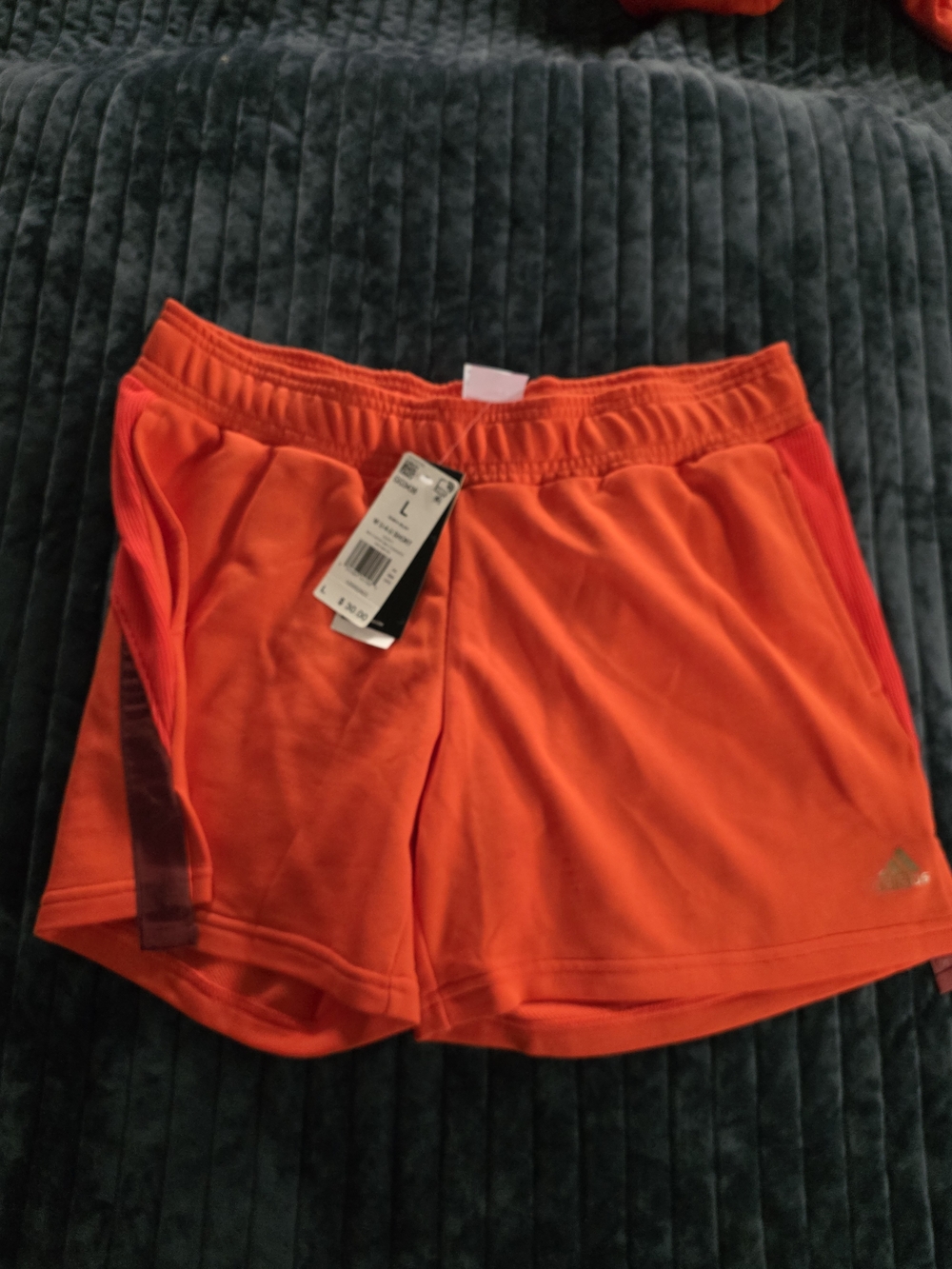 $10 adidas Women’s Bright Orange Athletic Shorts with Side Stripe